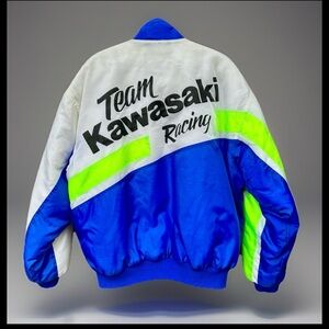 Vtg 90s Limited Edition Team Kawasaki Motocross Racing Jacket L